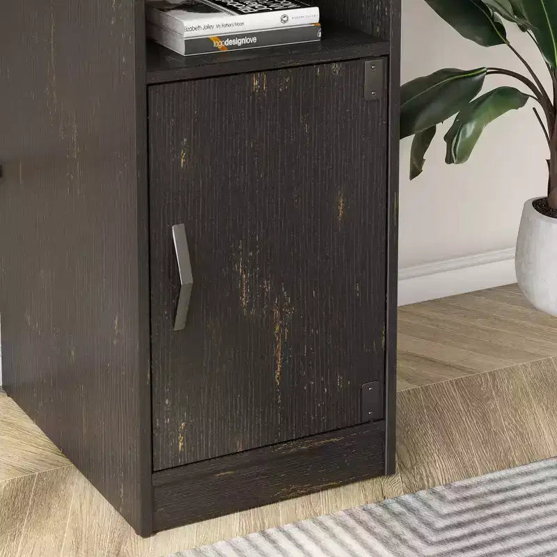 Bestier Reversible 60 L Shaped Corner Computer Desk with Removeable Hooks, 95 Long Table Desk with Storage Cubby & Cabinet for Home Office