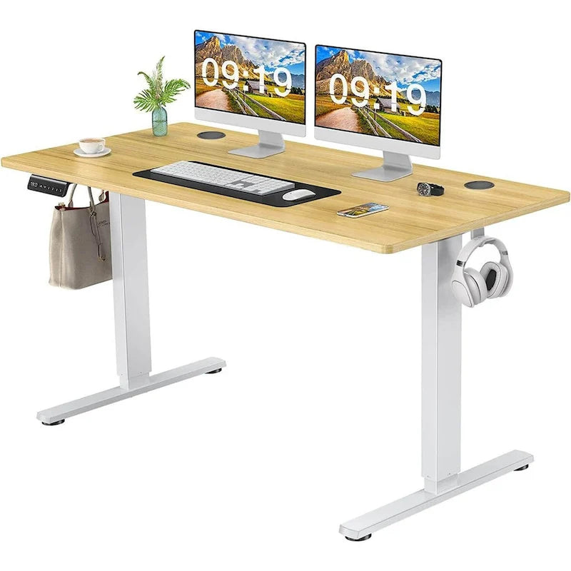 Electric Height Adjustable Standing Desk,Sit to Stand Ergonomic Computer Desk, 55  x 24 