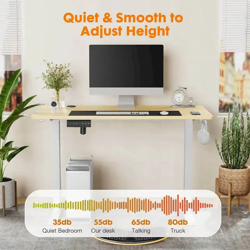 Electric Height Adjustable Standing Desk,Sit to Stand Ergonomic Computer Desk, 55  x 24