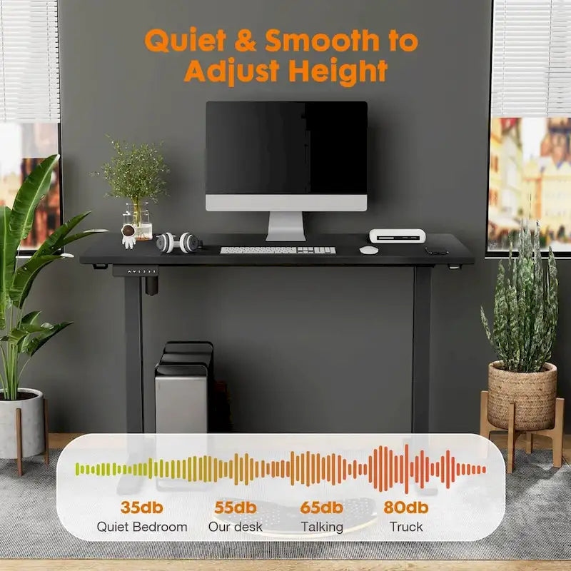 Electric Height Adjustable Standing Desk,Sit to Stand Ergonomic Computer Desk, 55  x 24
