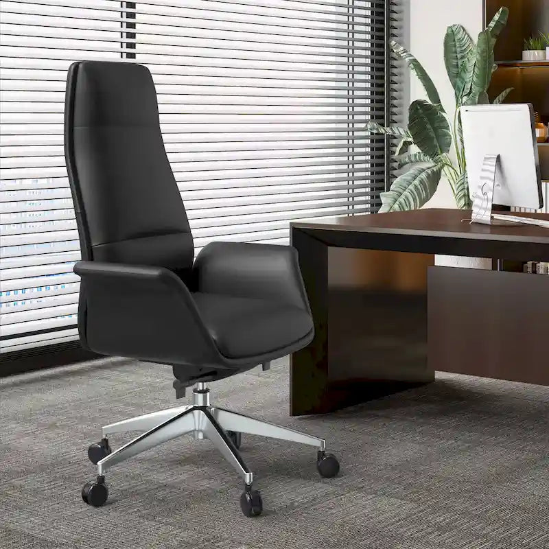 Summit High-Back Leather Office Chair with Swivel and Tilt