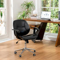 Glitzhome Leatherette Adjustable Swivel Desk Office Chair with Armrest Ergonomic Design