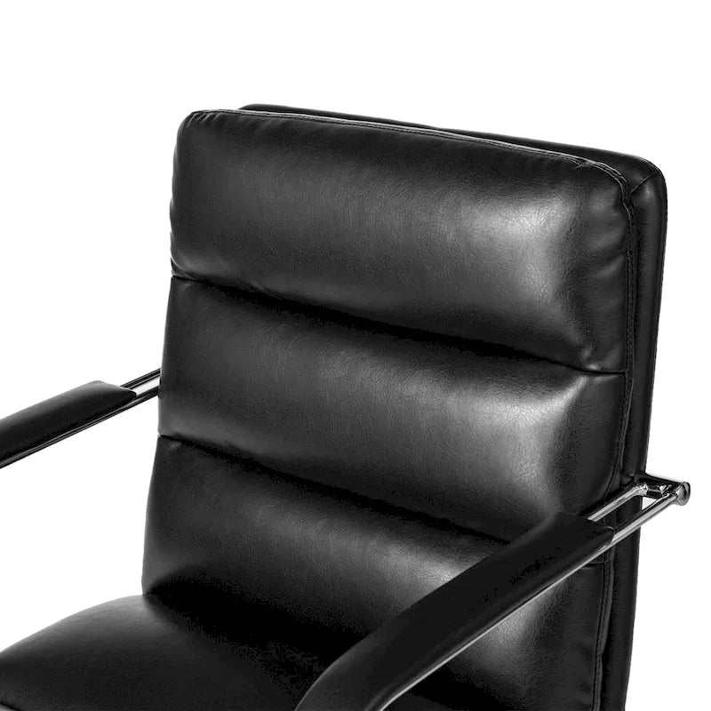 Glitzhome Leatherette Adjustable Swivel Desk Office Chair with Armrest Ergonomic Design