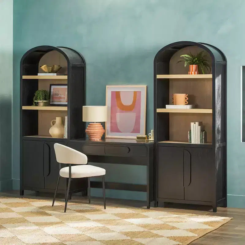 Bureau moderne 3 pièces Saracina Home avec 2 bibliothèques arquées