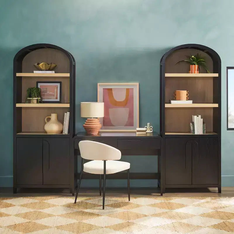 Bureau moderne 3 pièces Saracina Home avec 2 bibliothèques arquées