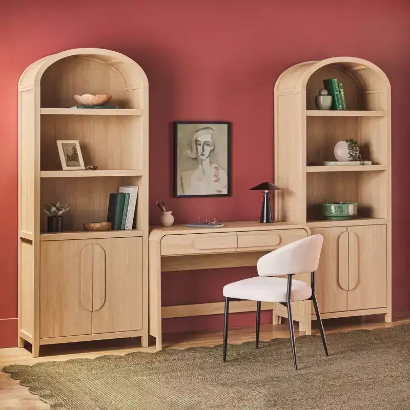 Bureau moderne 3 pièces Saracina Home avec 2 bibliothèques arquées
