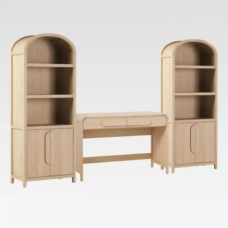 Bureau moderne 3 pièces Saracina Home avec 2 bibliothèques arquées