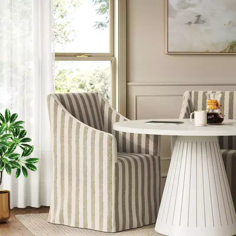 Sloped Arm Slipcovered Dining Chair - Threshold