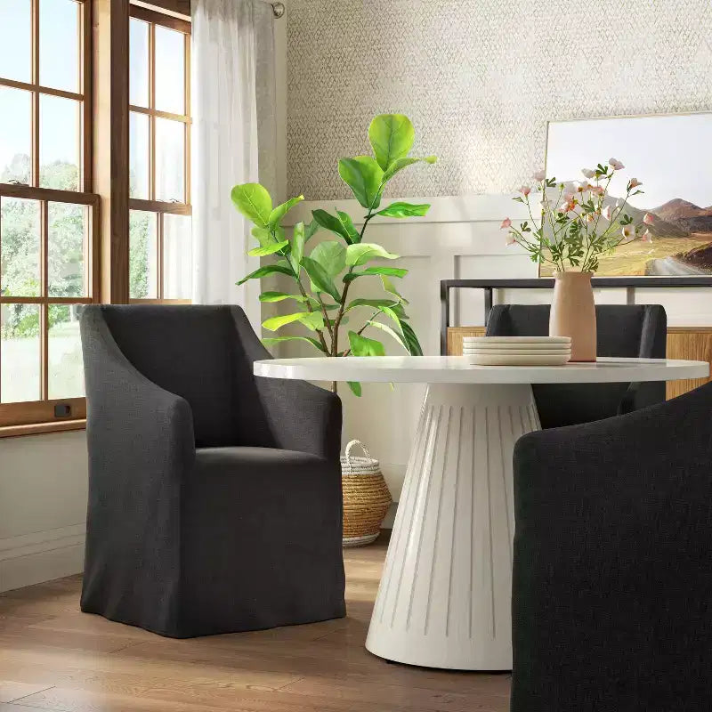 Sloped Arm Slipcovered Dining Chair - Threshold