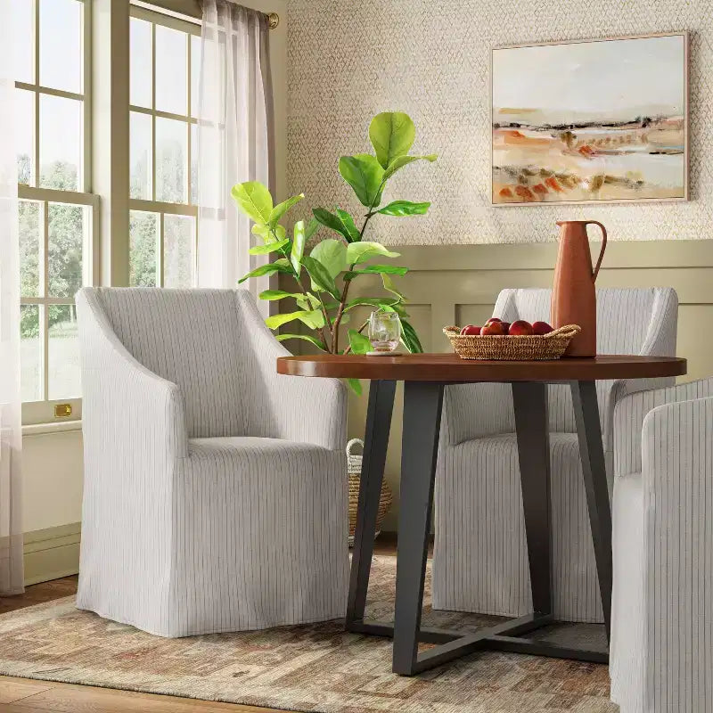 Sloped Arm Slipcovered Dining Chair - Threshold