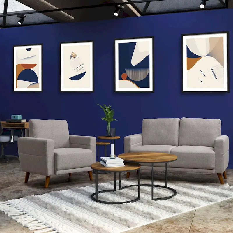 Clara Modern Armchair, Light Grey