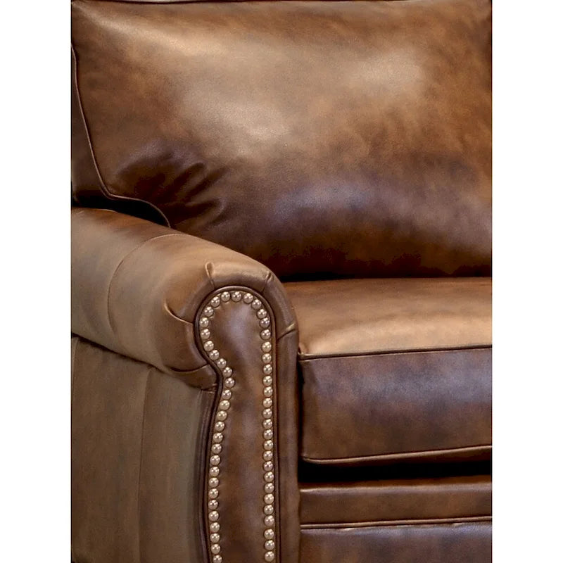 Cabot Brown Top Grain Leather Sofa