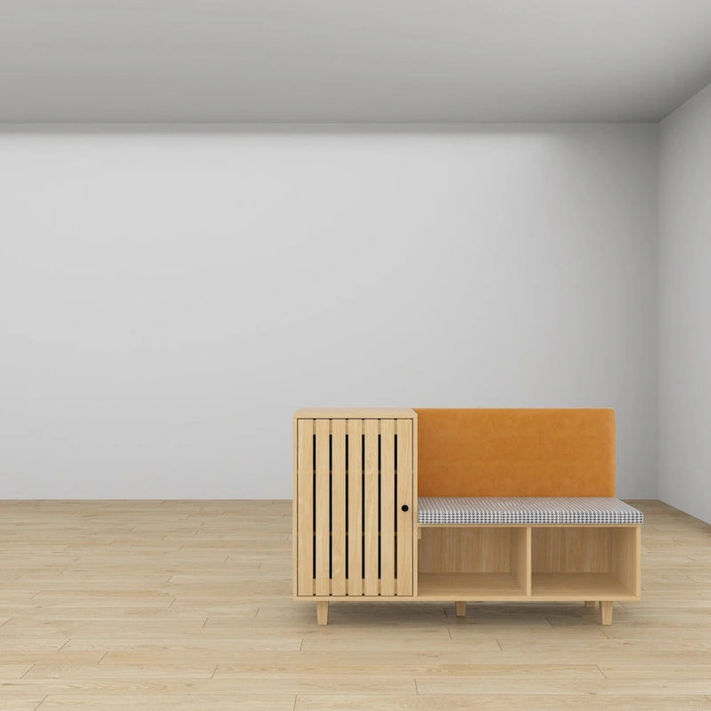 Chic Entryway Shoe Organizer with Seating Bench and Plush Backrest - 47.2