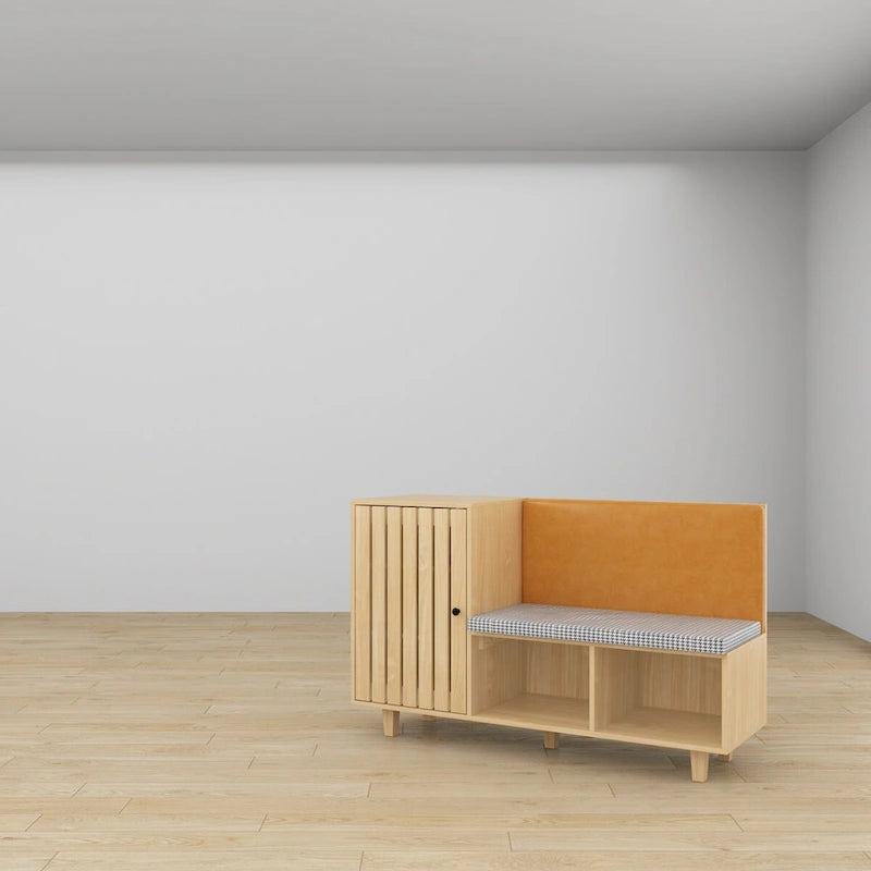 Chic Entryway Shoe Organizer with Seating Bench and Plush Backrest - 47.2