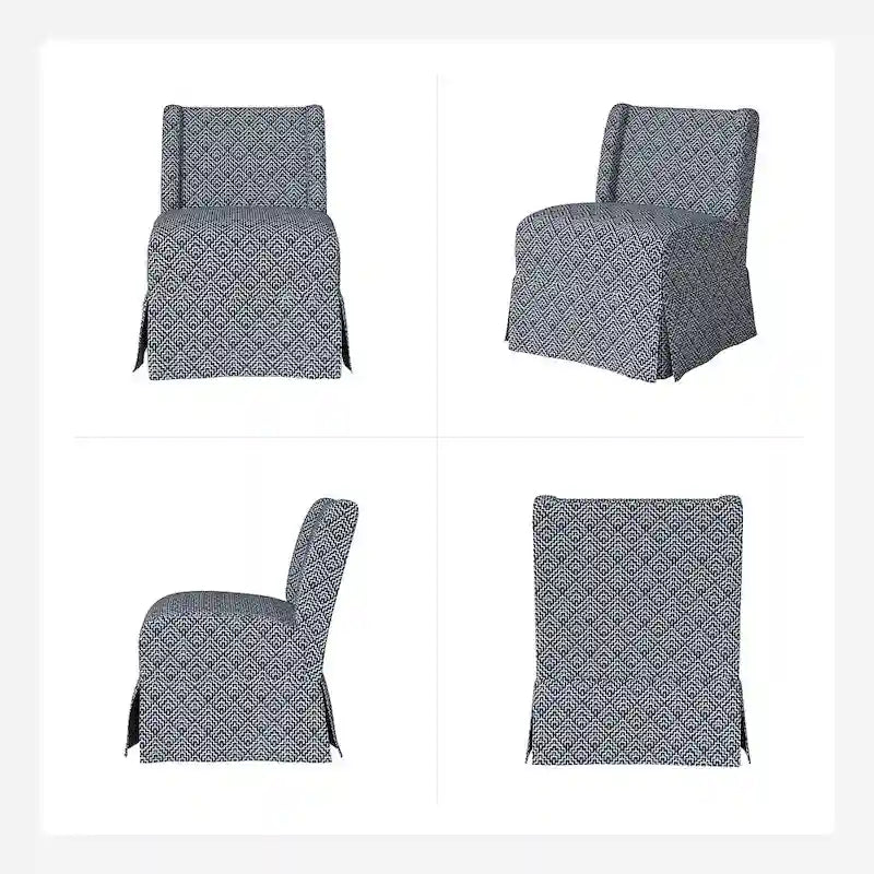 Falk Upholstered Farmhouse Armless Chair with Slipcover and Solid Wood Legs by HULALA HOME