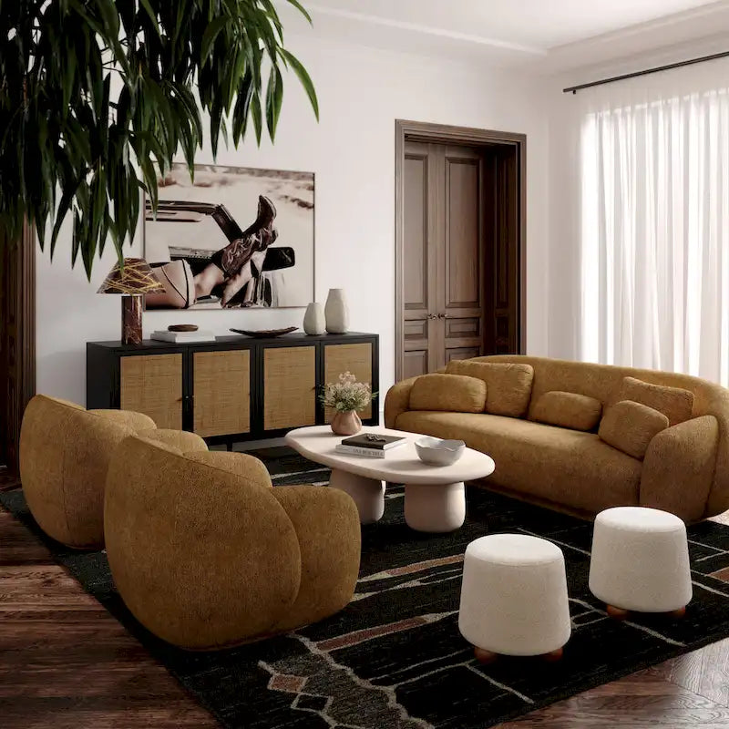 Jaine Boucle Upholstered Stool