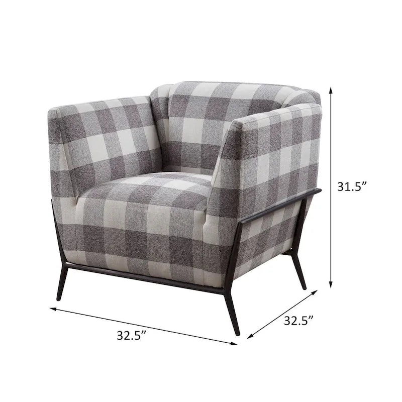 Duval Black Flared Armrest Accent Chair