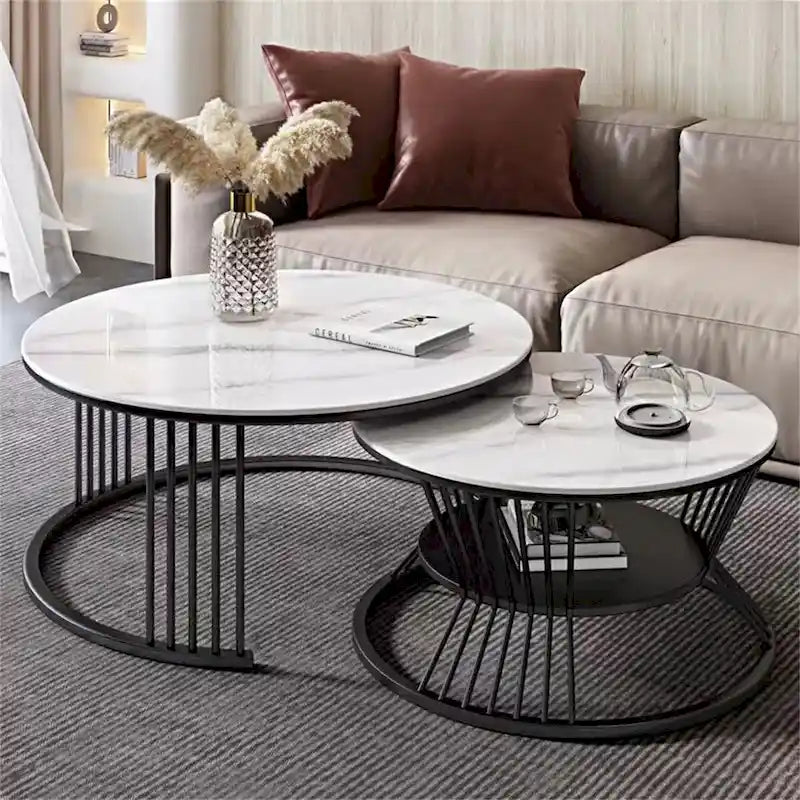 Round Modern Nesting Coffee Set of 2