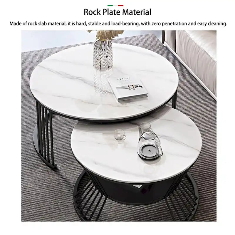 Round Modern Nesting Coffee Set of 2