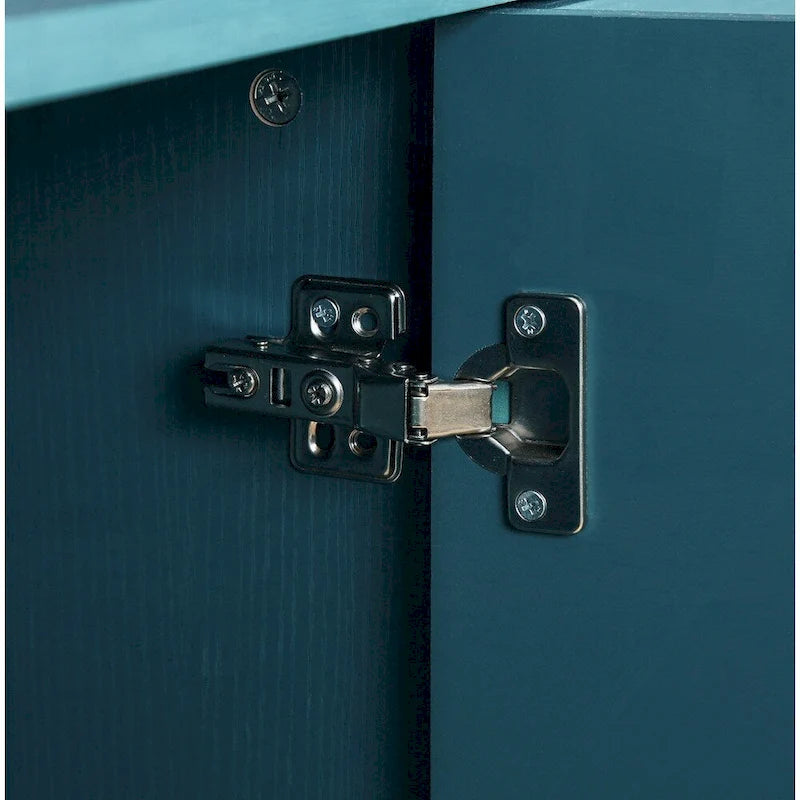 Carved Flower Door Large Storage Cabinet With Metal Handle