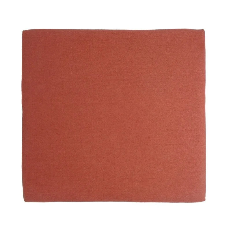 Coral Mid-Century Square Ottoman with Rubberwood Legs by Christopher Knight Home