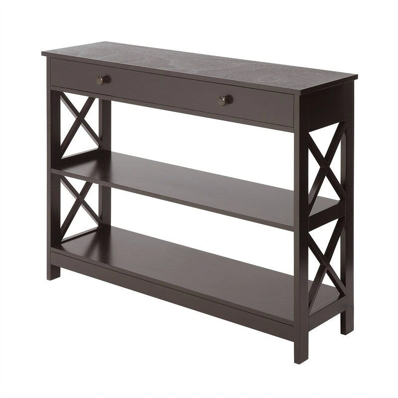 Console 1 tiroir avec étagères – 11,75 P x 39,25 L x 31,5 H
