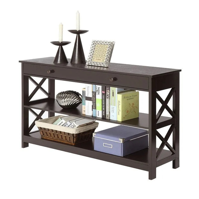 Console 1 tiroir avec étagères – 11,75 P x 39,25 L x 31,5 H