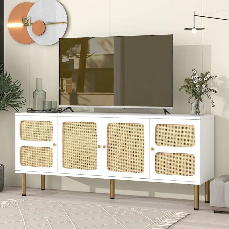 Merax Woven Media Console Table for TVs Up to 70 