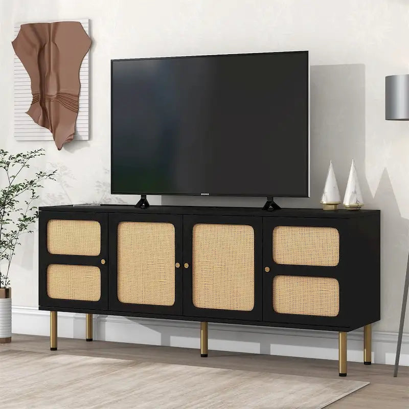 Merax Woven Media Console Table for TVs Up to 70