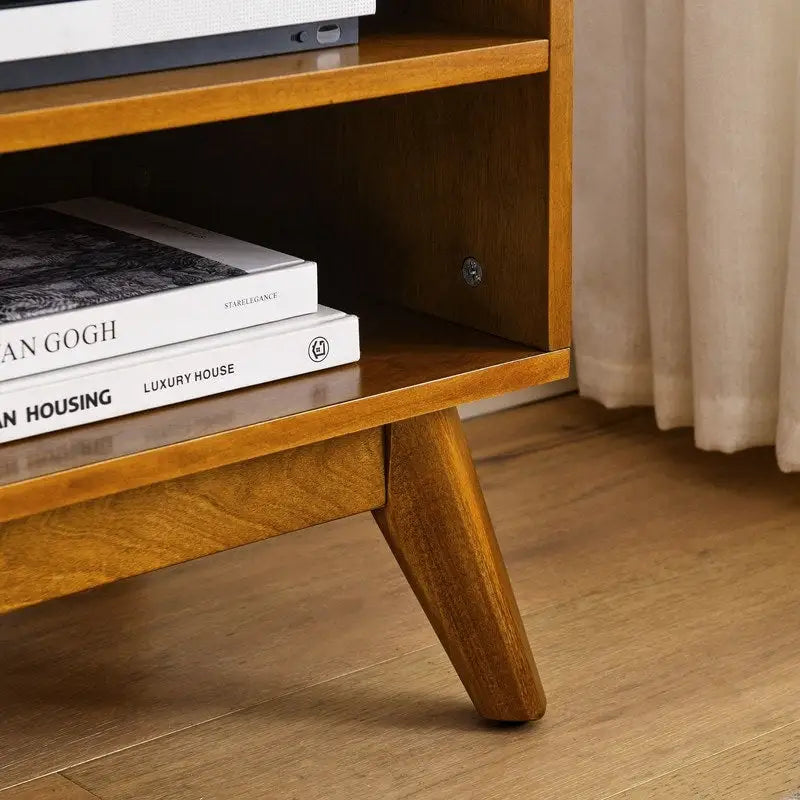 Modern Rattan TV Stand for 65 Inch TV, Entertainment Cabinet, Media Console