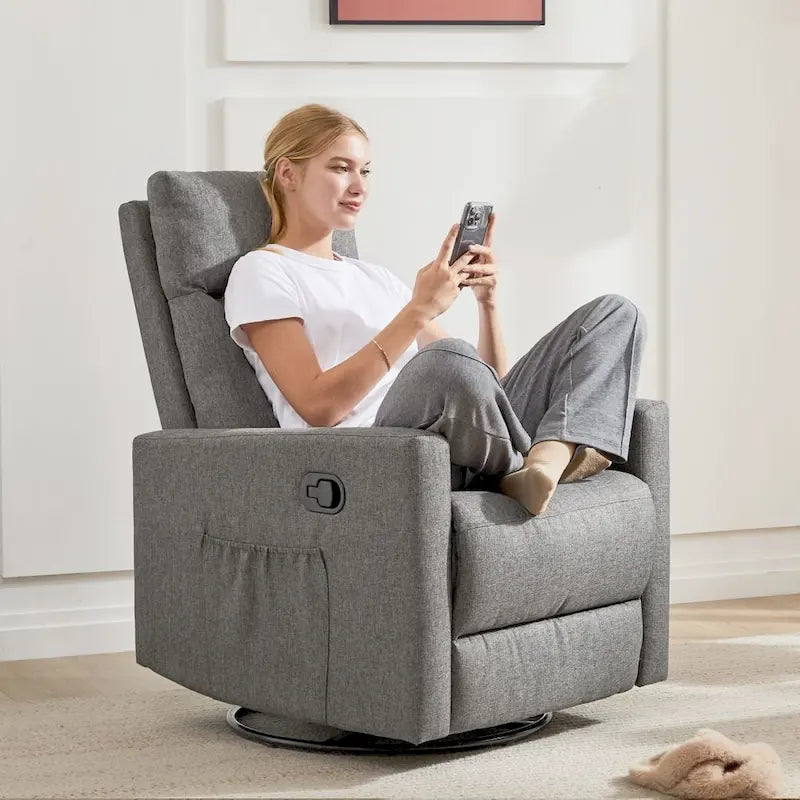 Manual Recliner Chair Winback Fabric Single Sofa