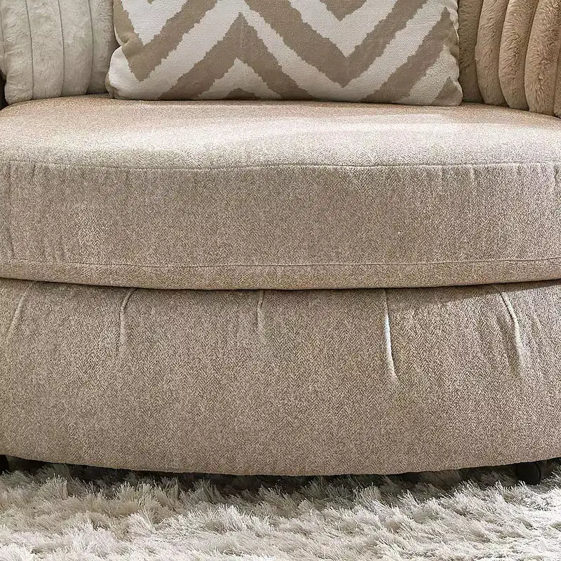 HOMES: Inside + Out Telven Accent Swivel Chair Chenille Channel Tufted with Pillow