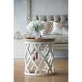 23  Large Distressed White Side Table