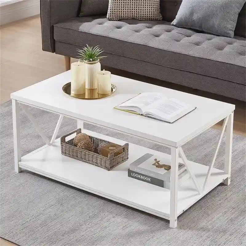 Coffee Table Rustic Wood - 21.6D x 39.3W x 17.7H