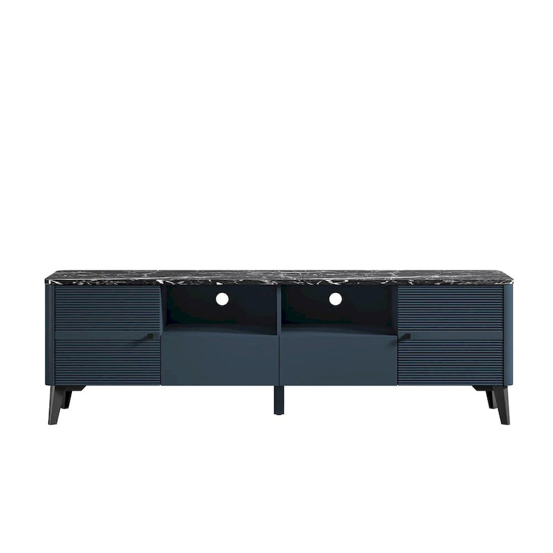 Stylish 70-Inch TV Stand with Marble-Printed Top - 70  in Width