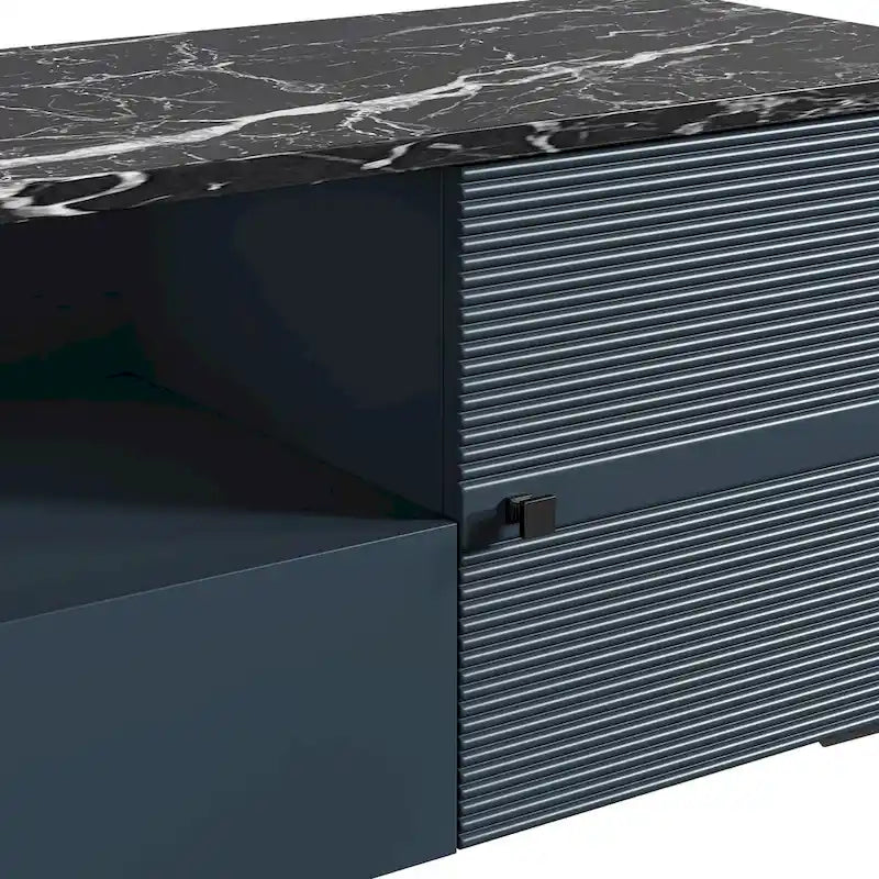 Stylish 70-Inch TV Stand with Marble-Printed Top - 70  in Width