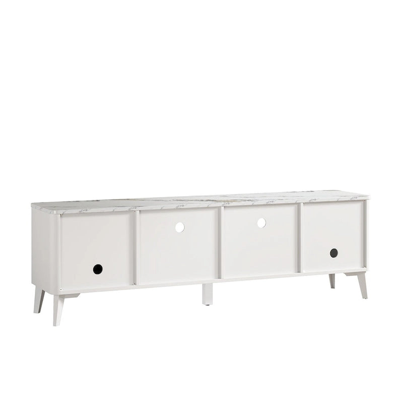 Stylish 70-Inch TV Stand with Marble-Printed Top - 70  in Width