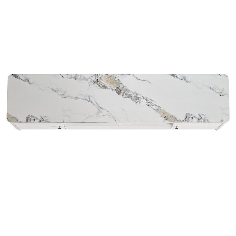 Stylish 70-Inch TV Stand with Marble-Printed Top - 70  in Width