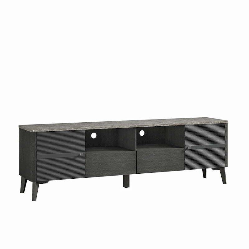 Stylish 70-Inch TV Stand with Marble-Printed Top - 70  in Width