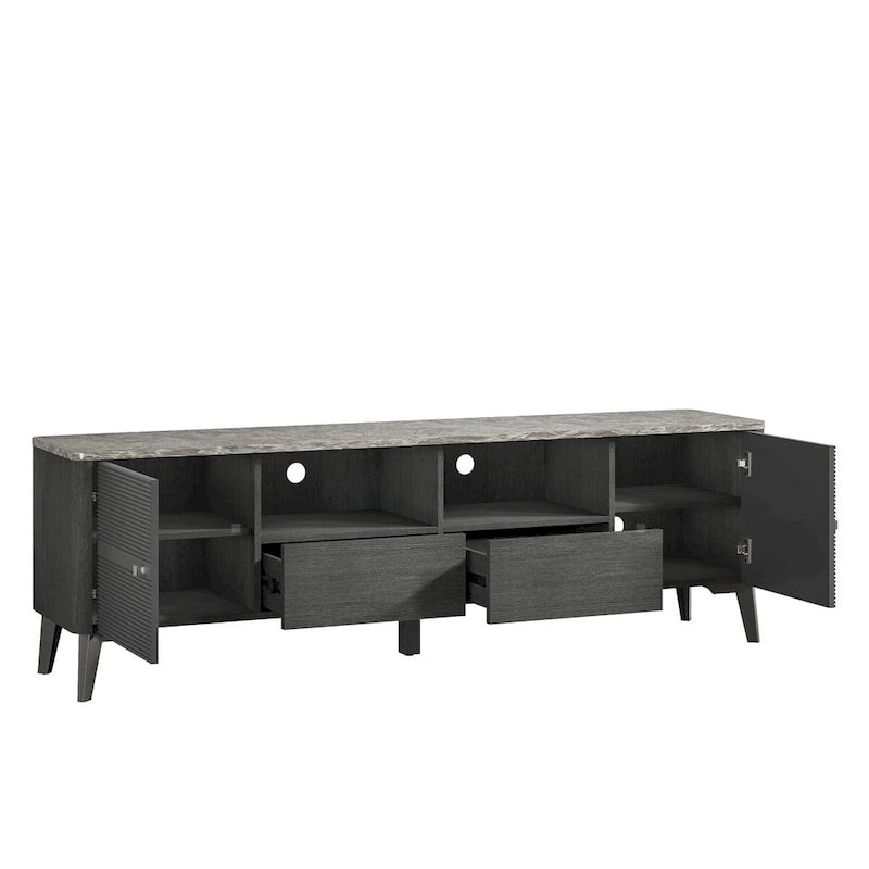 Stylish 70-Inch TV Stand with Marble-Printed Top - 70  in Width