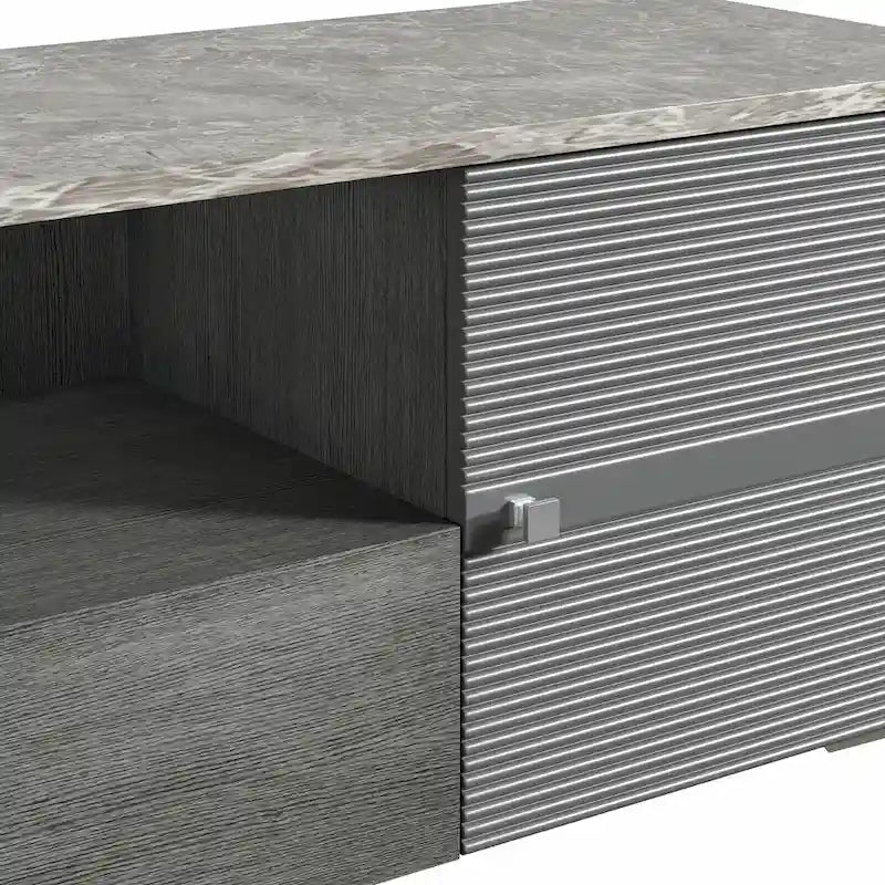 Stylish 70-Inch TV Stand with Marble-Printed Top - 70  in Width