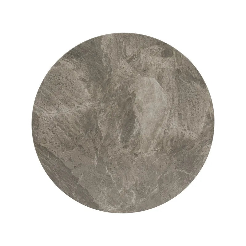 Jurmala Glossy Sintered Stone with Grey Metal Base End Table by iNSPIRE Q Modern