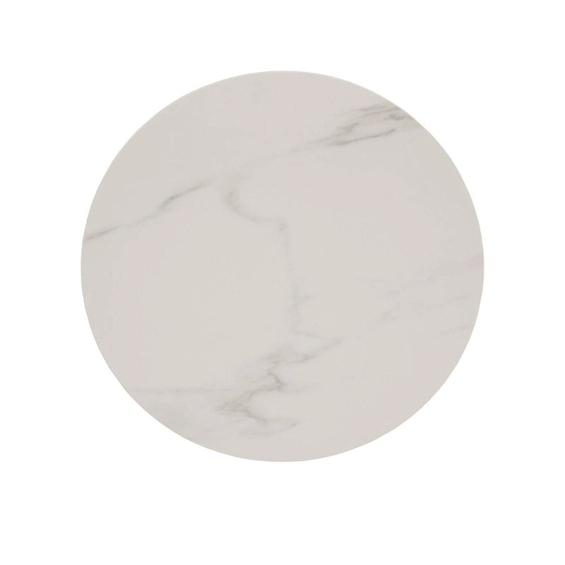 Jurmala Glossy Sintered Stone with Grey Metal Base End Table by iNSPIRE Q Modern