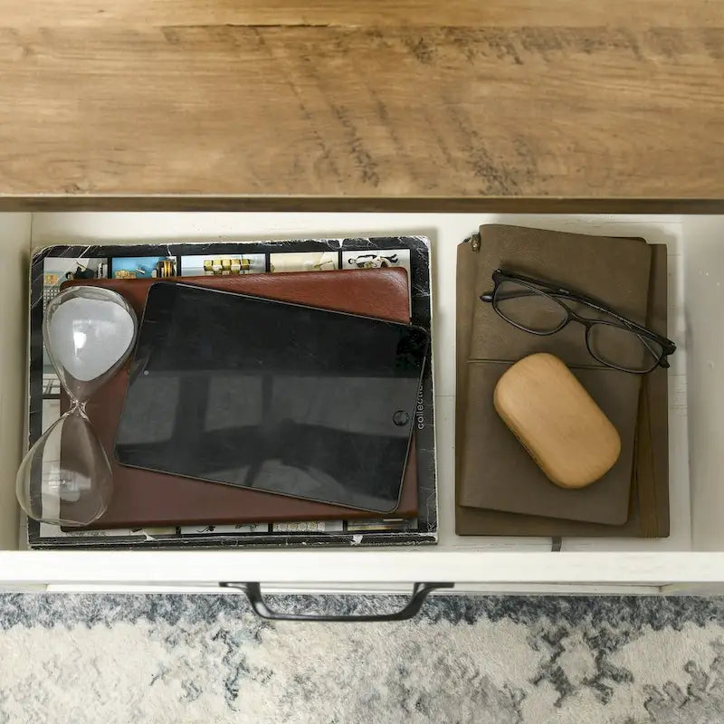 Farmhouse Coffee Table with Storage and Drawer