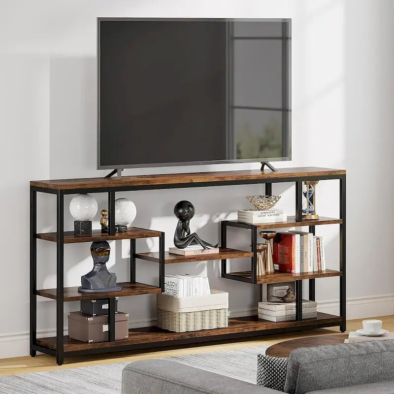 70.87  Console Table Sofa Table with 5-Tier Open Storage Shelves