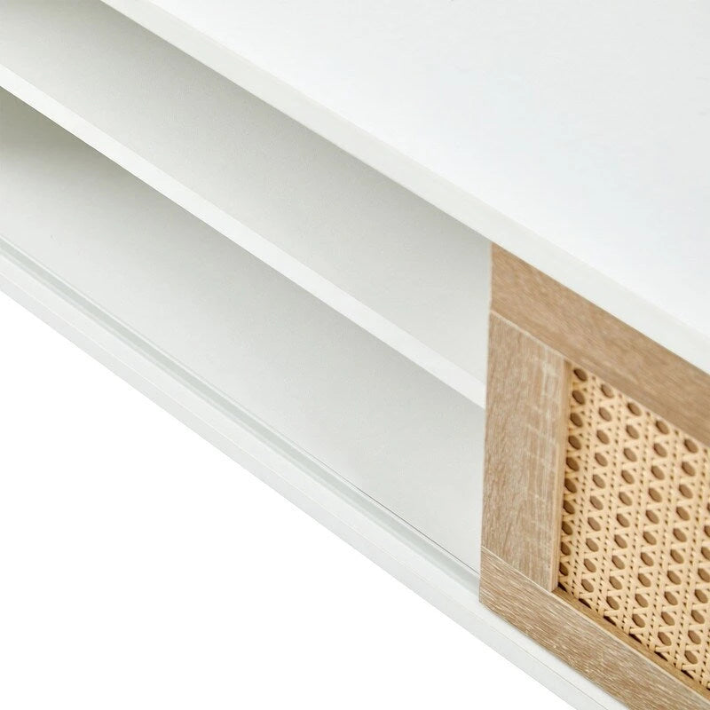 55.12  Rattan TV cabinet, double sliding doors