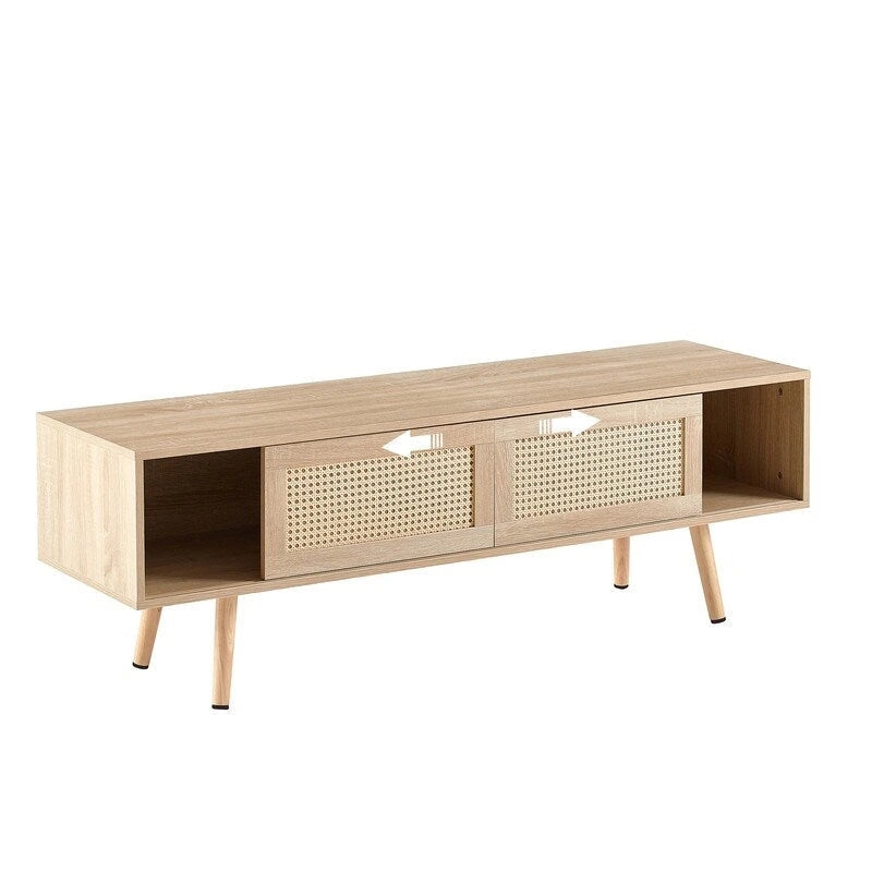 55.12  Rattan TV cabinet, double sliding doors