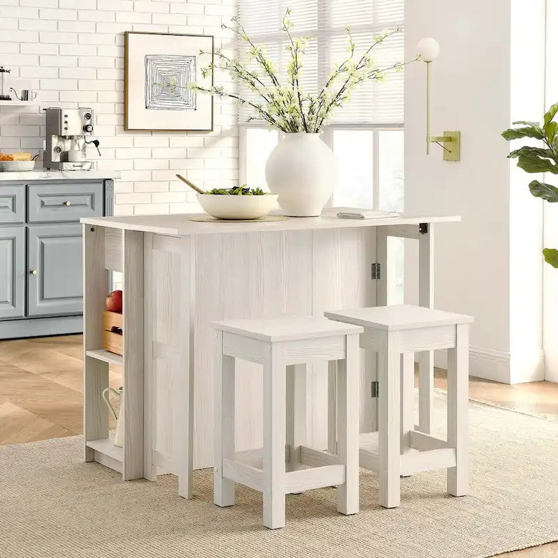 Meadowbrook 3-Piece Kitchen Island and Stool Set