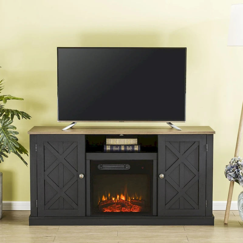 54 in. TV Stand Console for TVs up to 60 in. with Electric Fireplace - 54  in Width
