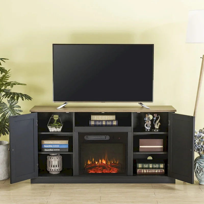 54 in. TV Stand Console for TVs up to 60 in. with Electric Fireplace - 54  in Width